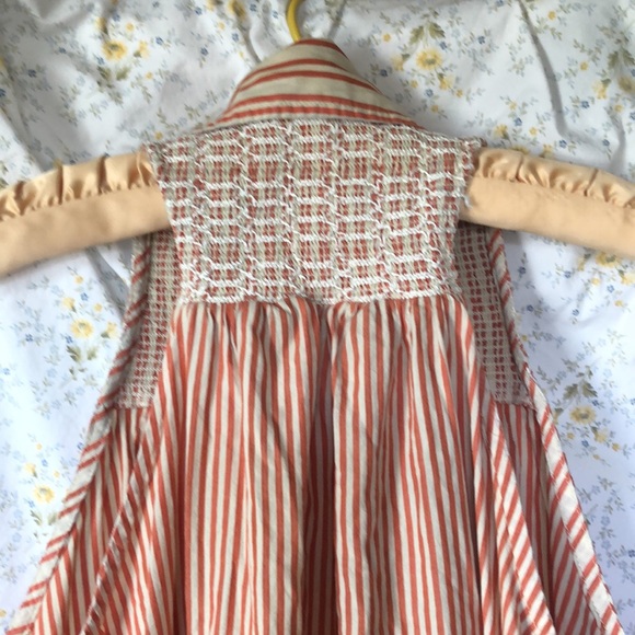 FREE PEOPLE Be Real rust colored  and tan striped sleeveless mini dress. Size L. - Picture 12 of 14